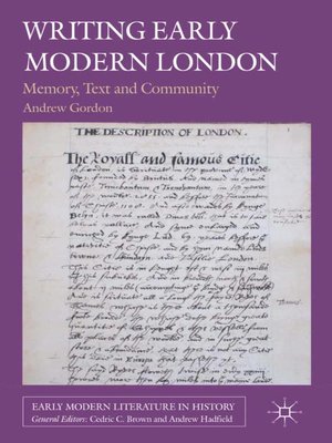 cover image of Writing Early Modern London